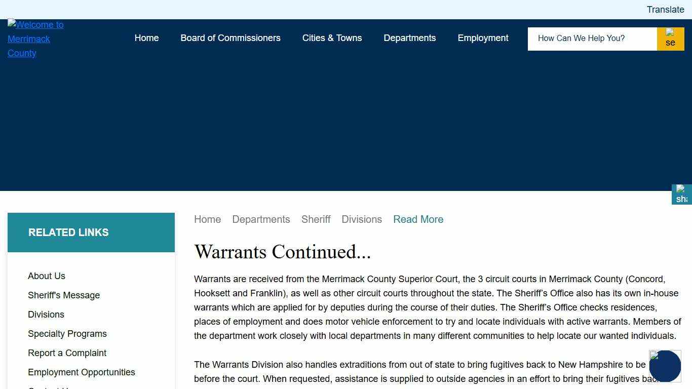 Warrants Continued...